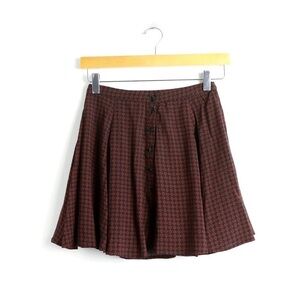 Urban Outfitters mini skirt frill abstract geometric print lined cottagecore XS